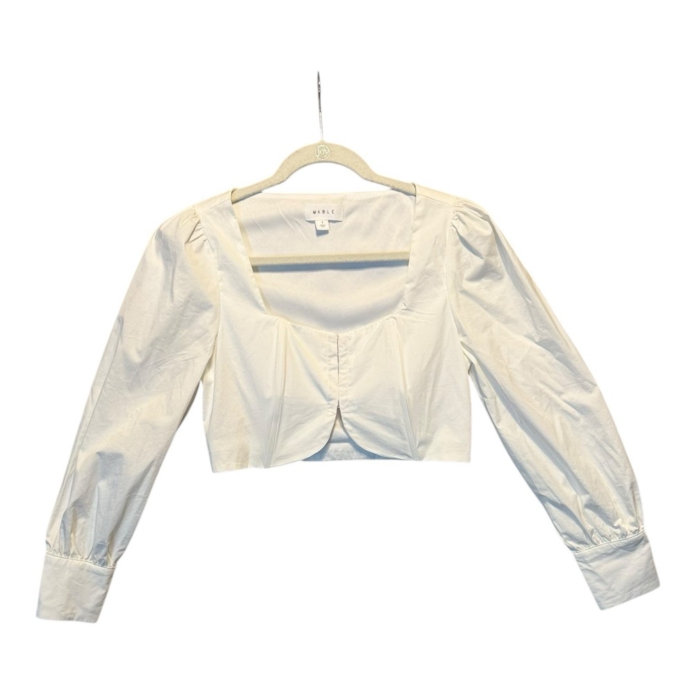 Anthropologie‎ Mable Milkmaid Bustier Top S White Puff Sleeve Boho Cottagecore
